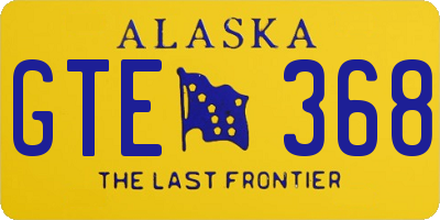 AK license plate GTE368