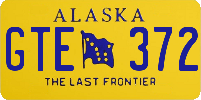 AK license plate GTE372