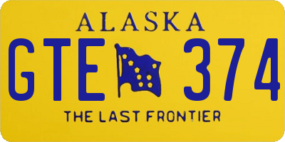 AK license plate GTE374