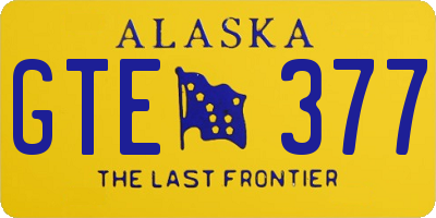 AK license plate GTE377