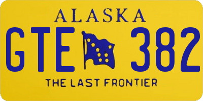 AK license plate GTE382
