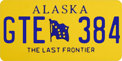 AK license plate GTE384