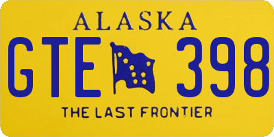 AK license plate GTE398