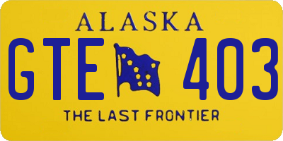 AK license plate GTE403