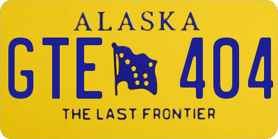 AK license plate GTE404