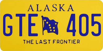 AK license plate GTE405