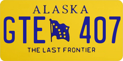 AK license plate GTE407