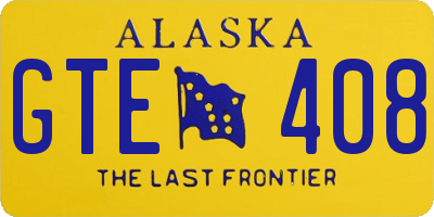 AK license plate GTE408