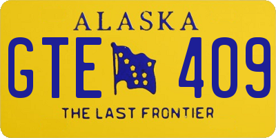 AK license plate GTE409