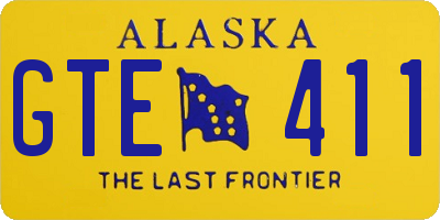 AK license plate GTE411