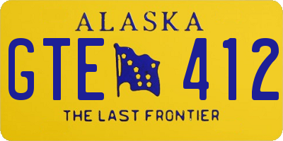 AK license plate GTE412