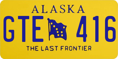 AK license plate GTE416