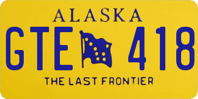 AK license plate GTE418