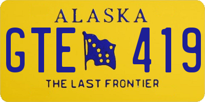 AK license plate GTE419