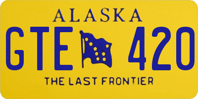 AK license plate GTE420