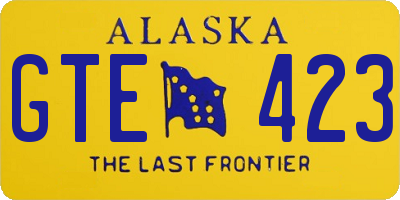 AK license plate GTE423