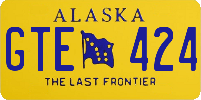 AK license plate GTE424