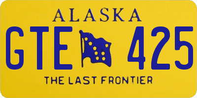 AK license plate GTE425