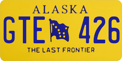 AK license plate GTE426