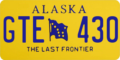 AK license plate GTE430