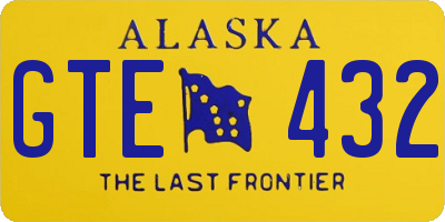 AK license plate GTE432