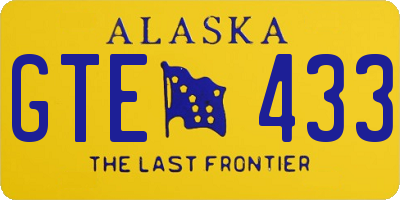 AK license plate GTE433