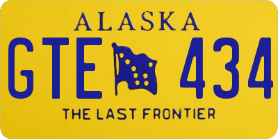 AK license plate GTE434