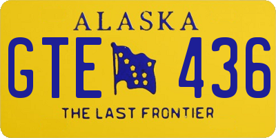 AK license plate GTE436