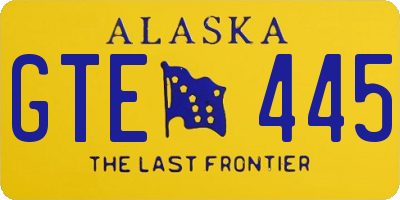 AK license plate GTE445