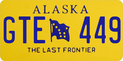 AK license plate GTE449