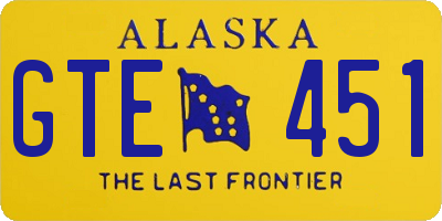 AK license plate GTE451