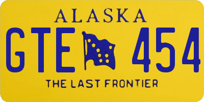 AK license plate GTE454