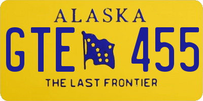 AK license plate GTE455