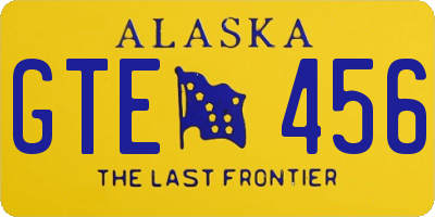 AK license plate GTE456