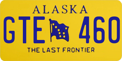 AK license plate GTE460