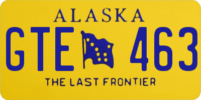 AK license plate GTE463