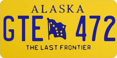 AK license plate GTE472