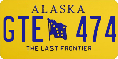 AK license plate GTE474