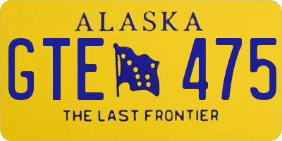 AK license plate GTE475