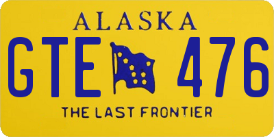 AK license plate GTE476