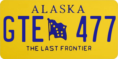 AK license plate GTE477