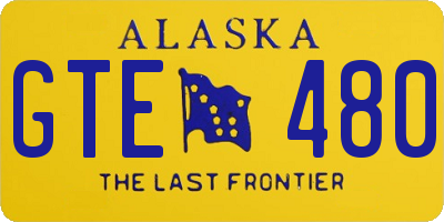 AK license plate GTE480