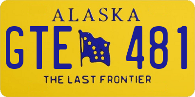 AK license plate GTE481