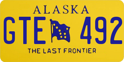 AK license plate GTE492