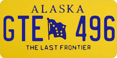 AK license plate GTE496