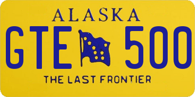 AK license plate GTE500