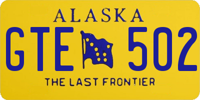 AK license plate GTE502