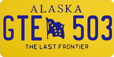 AK license plate GTE503