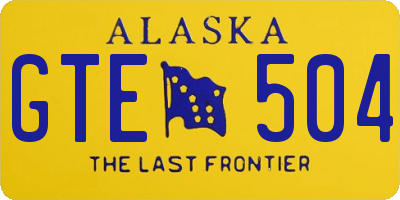 AK license plate GTE504