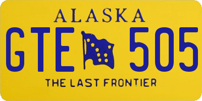 AK license plate GTE505